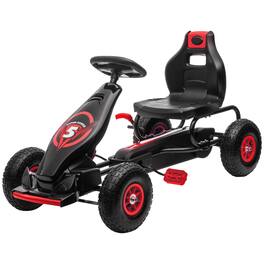 Aosom - Pedal Go Kart Ride-on Toy with Ergonomic Comfort, Pedal Car with Tough, Wear-Resistant Tread