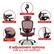 Pivoting headrest
Adjustable armrests
Adjustable seat height
Adjustable lumbar support
Tilt & tension control
8 adjustment options
FOR ALL DAY SUPPORT