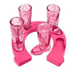 Final Touch - Wild West Cowboy Boot Shotglass Set - Pink