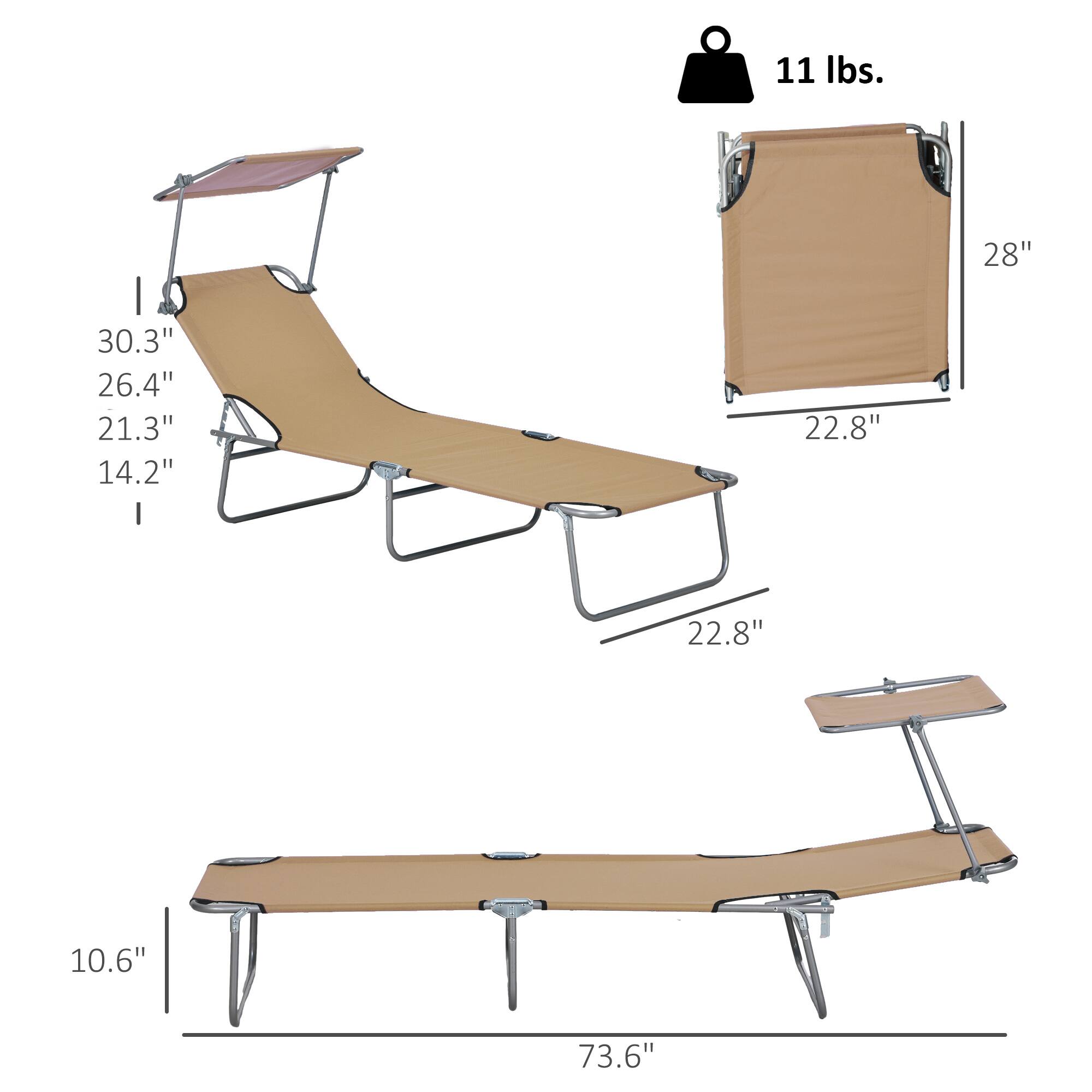 11 lbs.  
30.3" x 26.4" x 21.3" x 14.2"  
22.8" x 28" x 22.8" x 10.6"  
73.6"