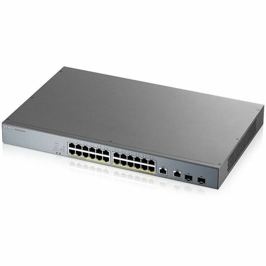 Alt View 1. ZYXEL - ZYXEL GS1350-26HP 24-Port Gigabit Smart Nebula Cloud Managed PoE Switch | 24 PoE+ Ports at 375W with 2 SFP Uplinks - 24 - Unknown.