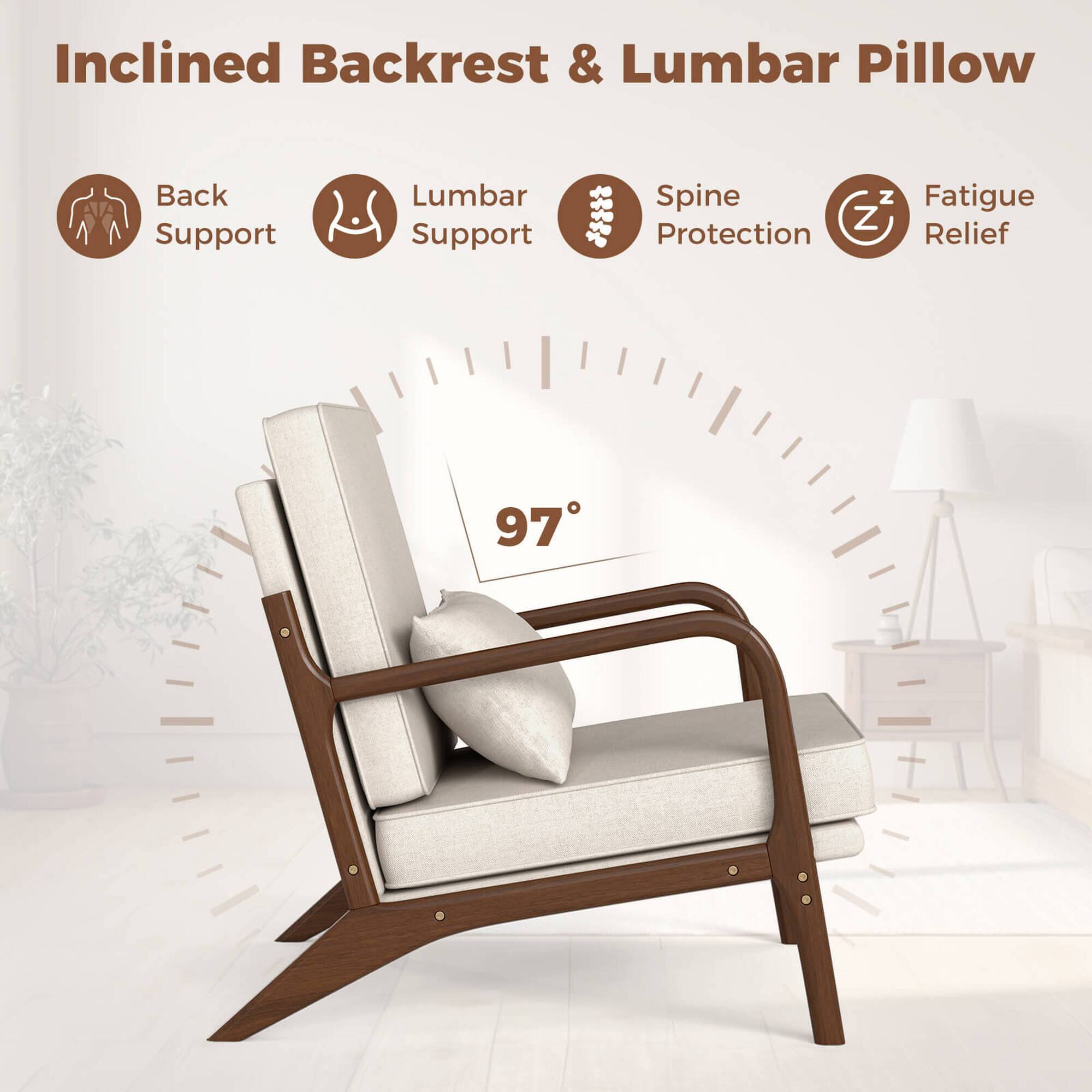 Inclined Backrest & Lumbar Pillow - Back Support, Lumbar Support, Spine Protection, Fatigue Relief.