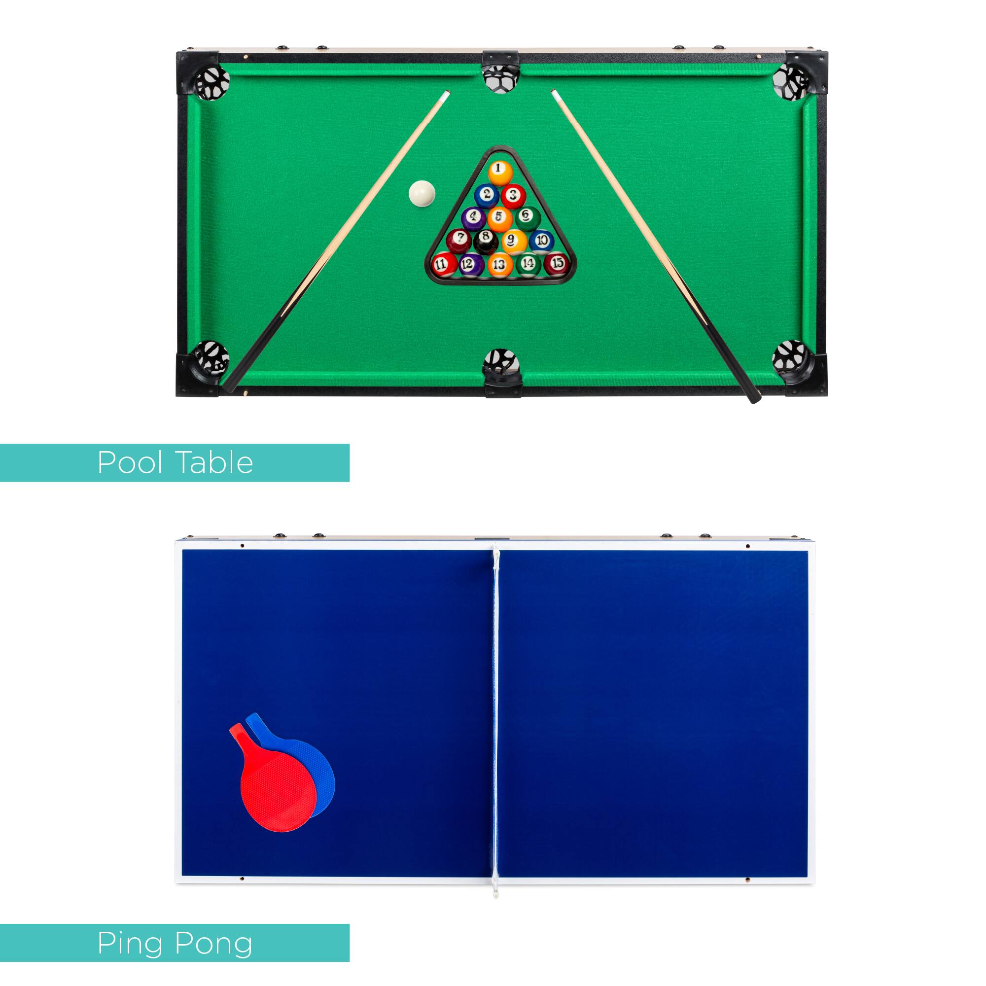 The text in the image is:

- "Pool Table"
- "Ping Pong"

The corrected and grouped text is:

- Pool Table
- Ping Pong
