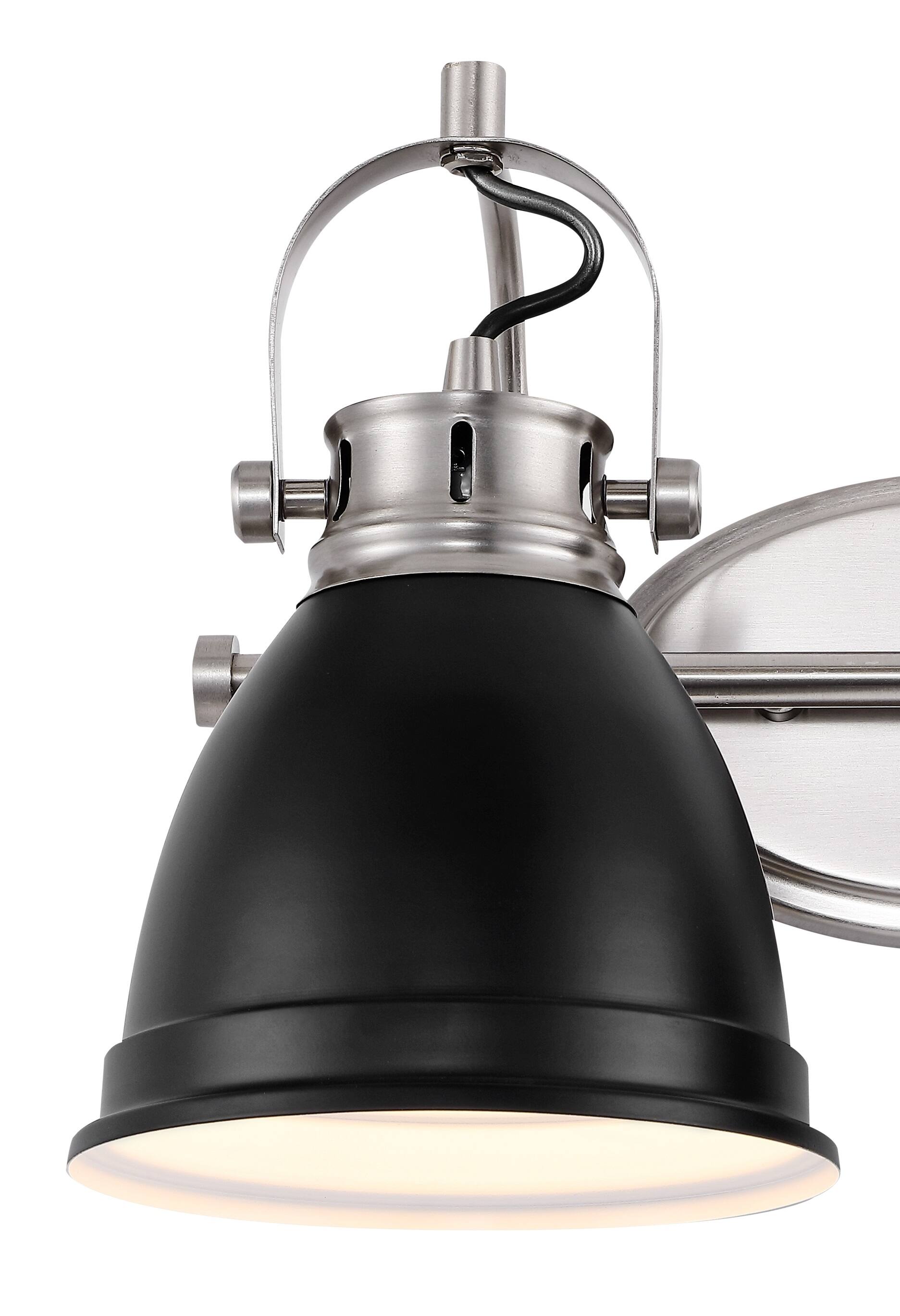 Alt View 4. Jonathan Y - Phineas 16.25" 2-Light Adjustable Farmhouse Bohemian Iron LED Vanity Light, Black/Nickel - Black.