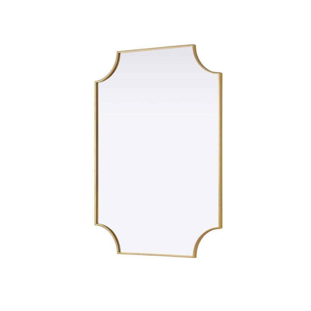 Alt View 2. Elegant Kitchen and Bath - Notched Metal Mirror 30x42 inch in Brass - Brass.