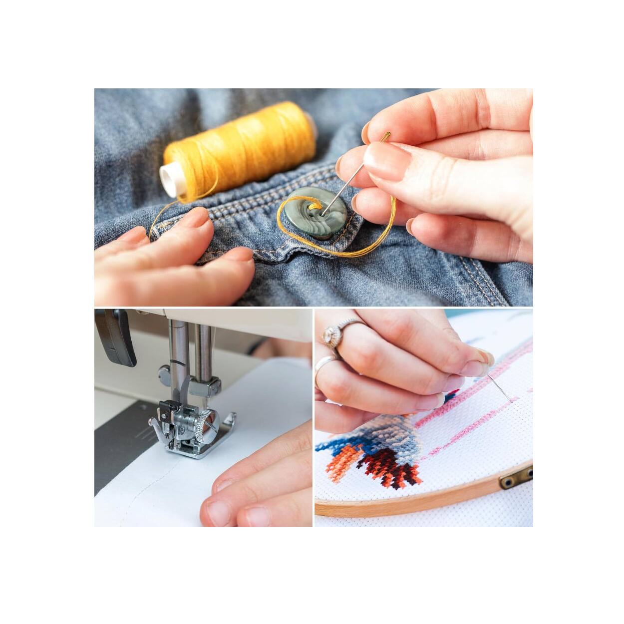 Back. Singer - 12 Color Sewing Thread Kit  with 350 Yards Per Spool.