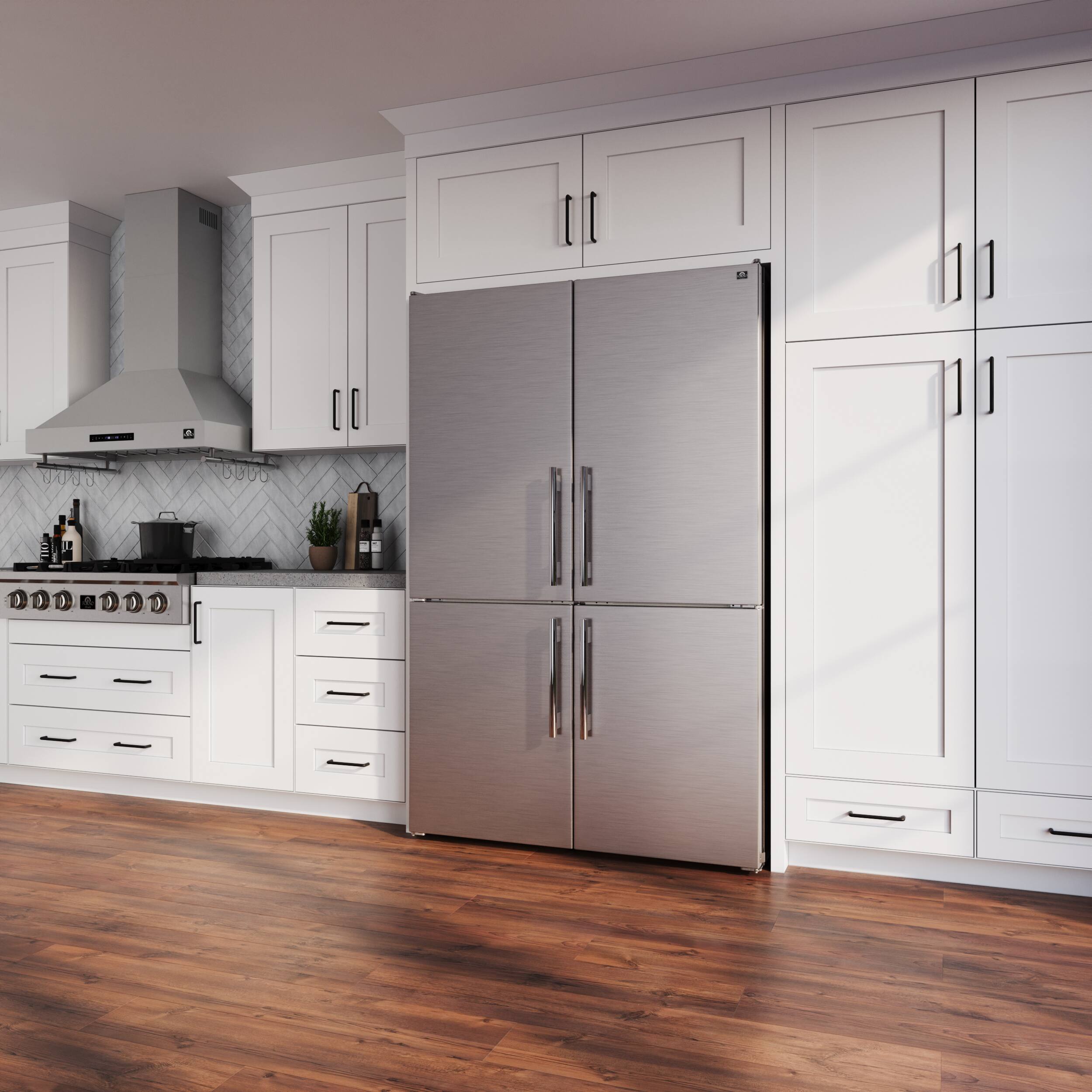 Alt View 8. Forno Appliances - Custodia 20.6 Cu. Ft. 48" Side-by-Side Refrigerator Pair with Ice Maker and Total No Frost - Stainless Steel - Stainless Steel.