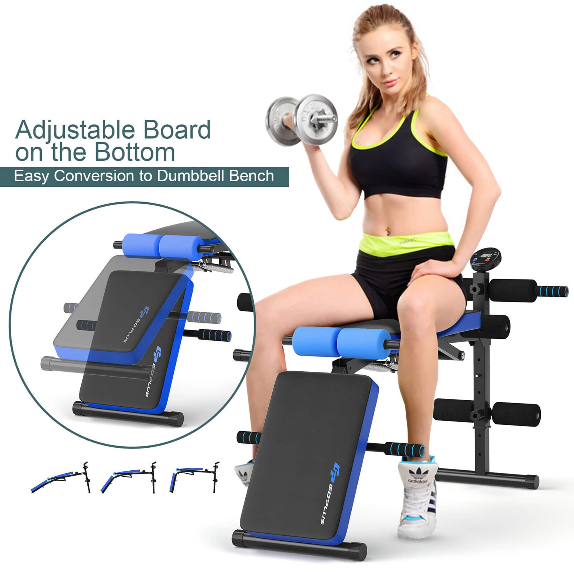 Adjustable Board on the Bottom Easy Conversion to Dumbbell Bench 5 MINUTES TO SOYLUS adidas.