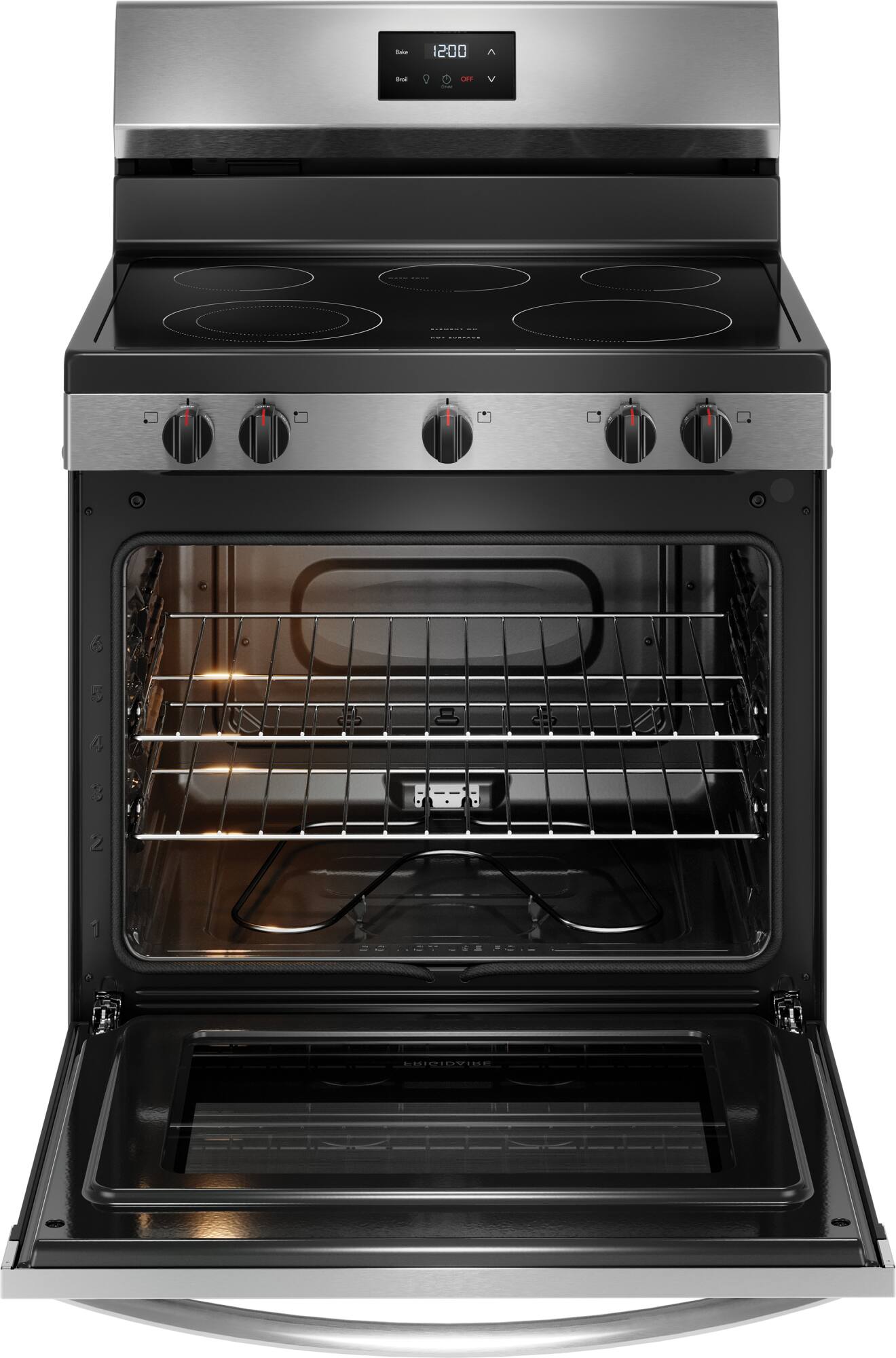 Alt View 1. Frigidaire - Frigidaire 5.3 Cu. Ft. Freestanding Electric Range with Quick Boil Element - Stainless Steel.