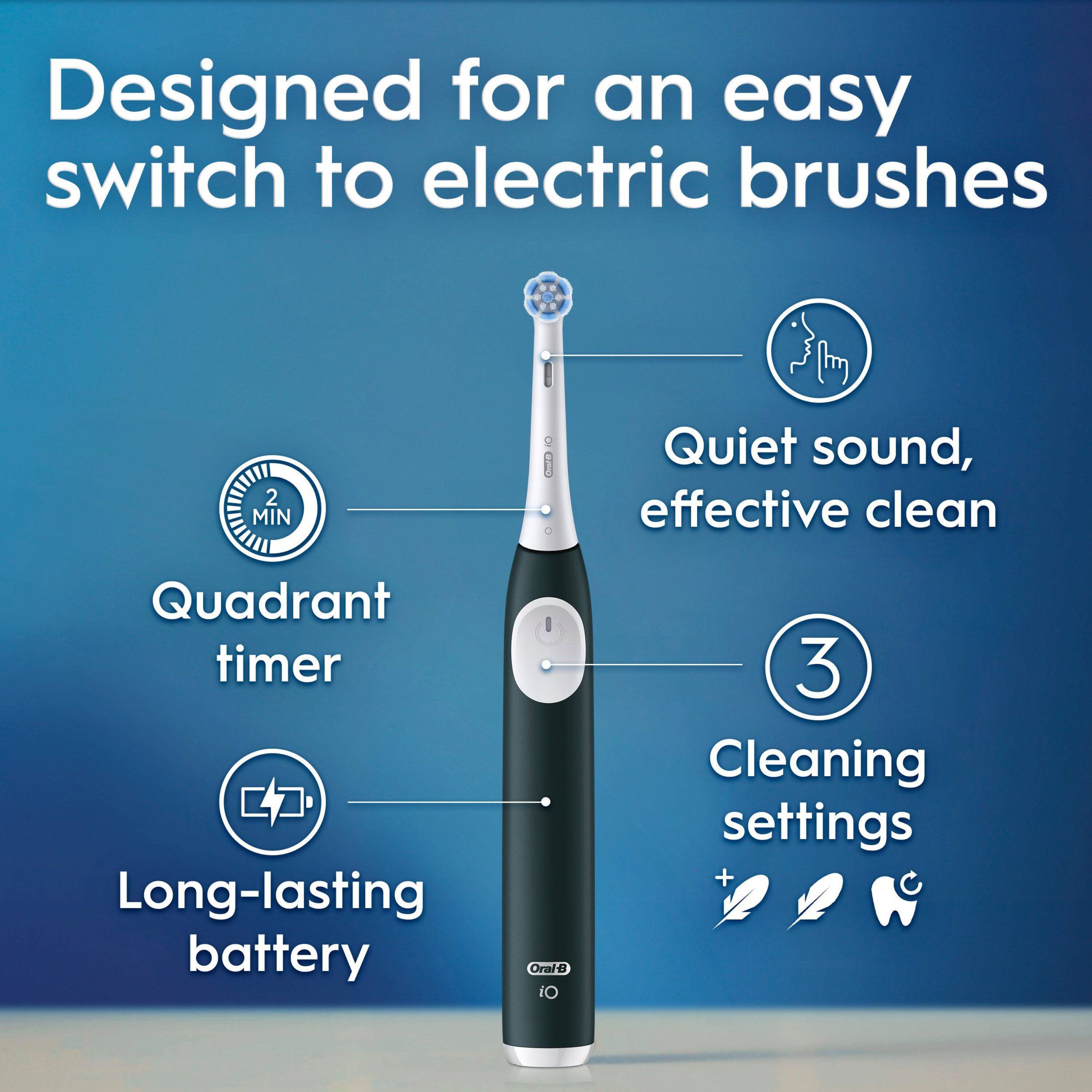 Designed for an easy switch to electric brushes

- 2 MIN
- Quiet sound, effective clean
- Quadrant timer
- Long-lasting battery
- 3 Cleaning settings