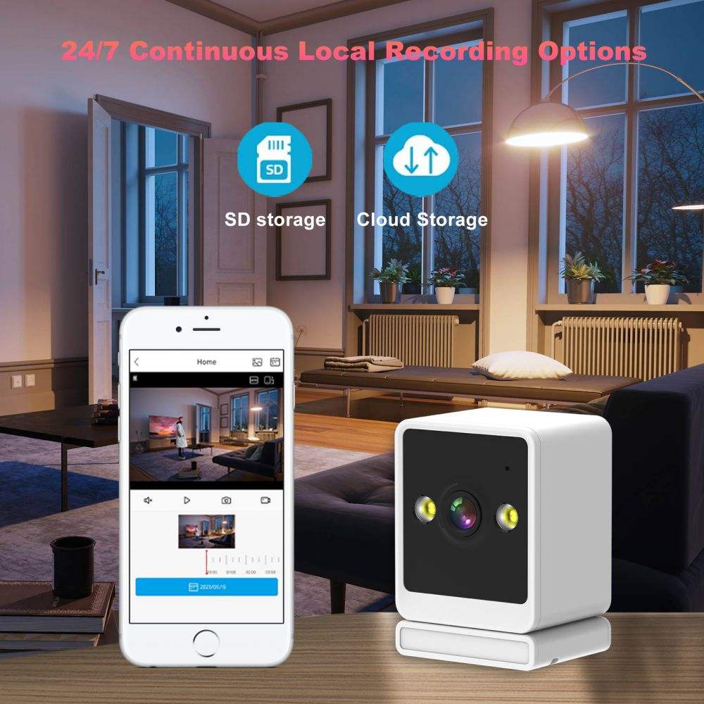24/7 Continuous Local Recording Options

- SD storage
- Cloud Storage