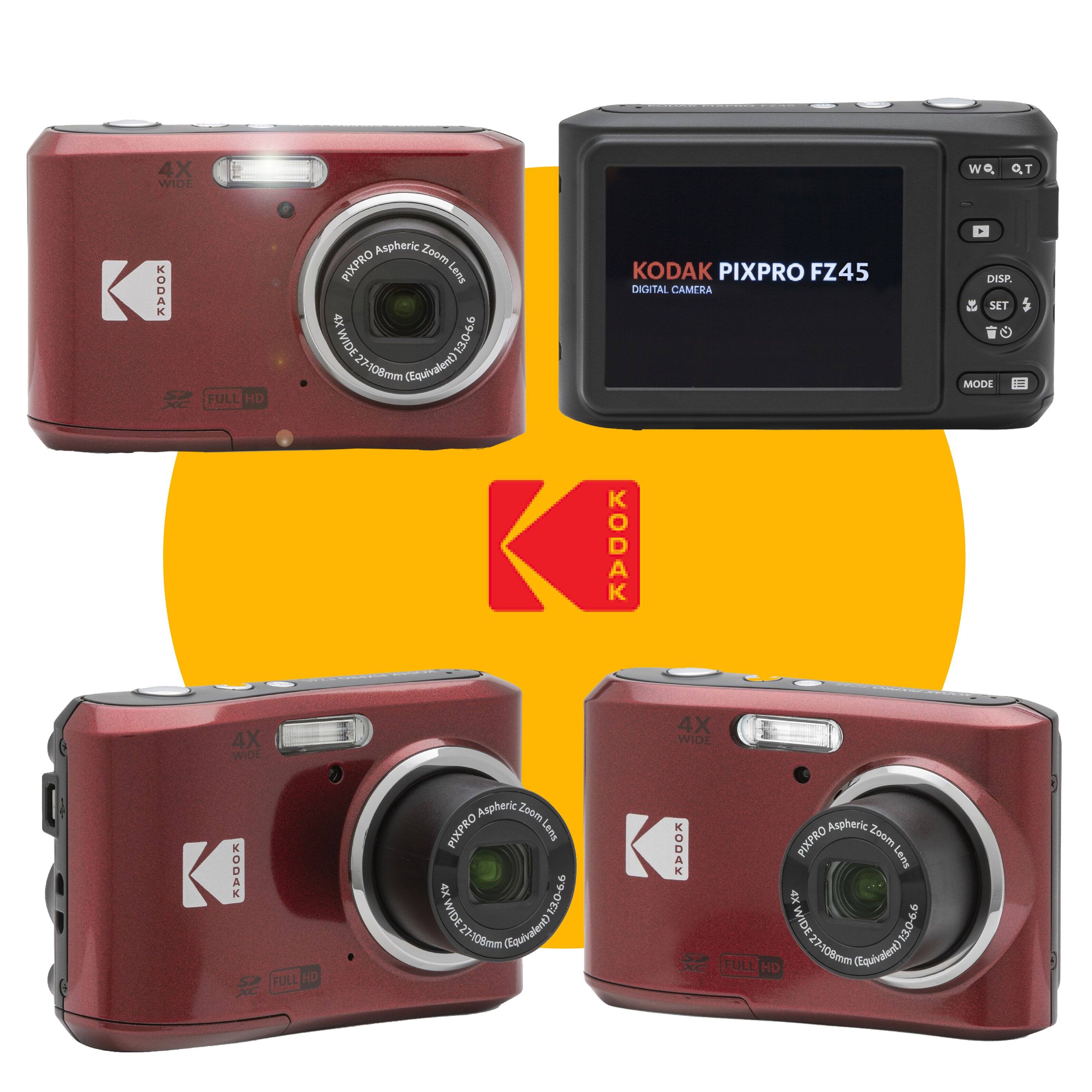 4X WIDE KODAK FULL HD Aspheric Zoom PIXPRO Lens  
WIDE 13.0-6.6 23-108mm (Equivalent)  
KODAK PIXPRO FZ45 DIGITAL CAMERA  
4X WIDE  
FULL HD Aspheric Zoom PIXPRO Lens  
WIDE 13.0-6.6 27-108mm (Equivalent)  
KODAK PIXPRO FZ45 DIGITAL CAMERA