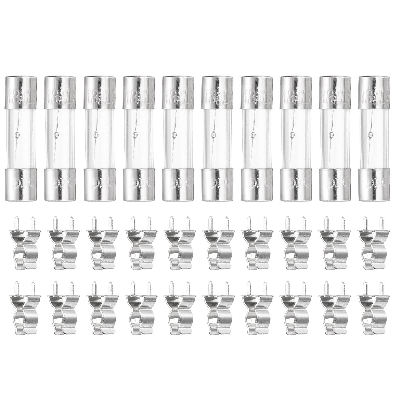 Unique Bargains - Glass Tube Fuses, 5x20mm 3A 250V Slow Fast Blow Glass Cartridge Tube Fuse with 20pcs Safety Clip 10pcs - Silver price history on PriceWatchPro