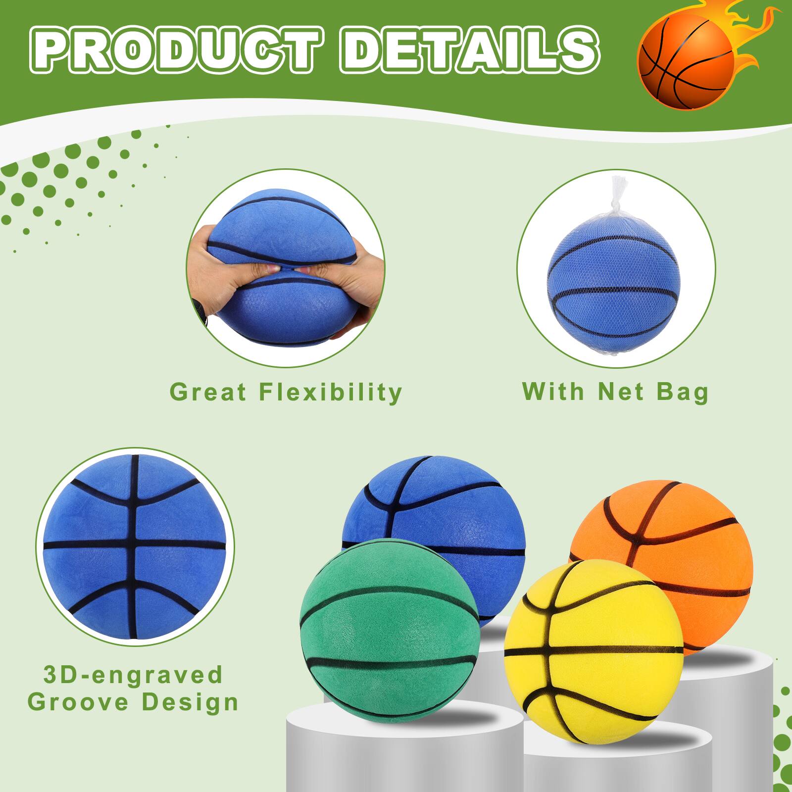 PRODUCT DETAILS

- Great Flexibility
- With Net Bag
- 3D-engraved Groove Design