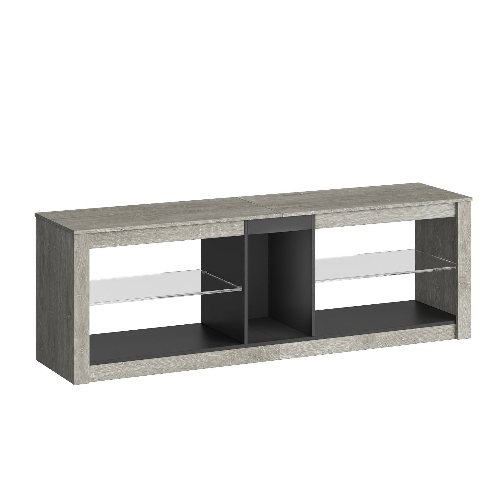 Alt View 5. Bestier - Bestier LED Gaming Entertainment Center for TVs up to 60inch with RGB Lighting - Gray.