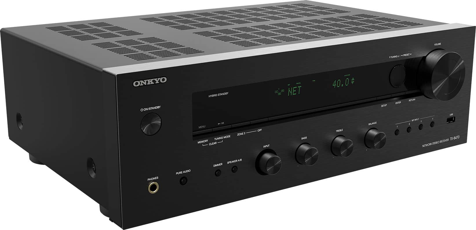 Onkyo - TX-8470 Stereo Receiver - Black - Angle_Zoom