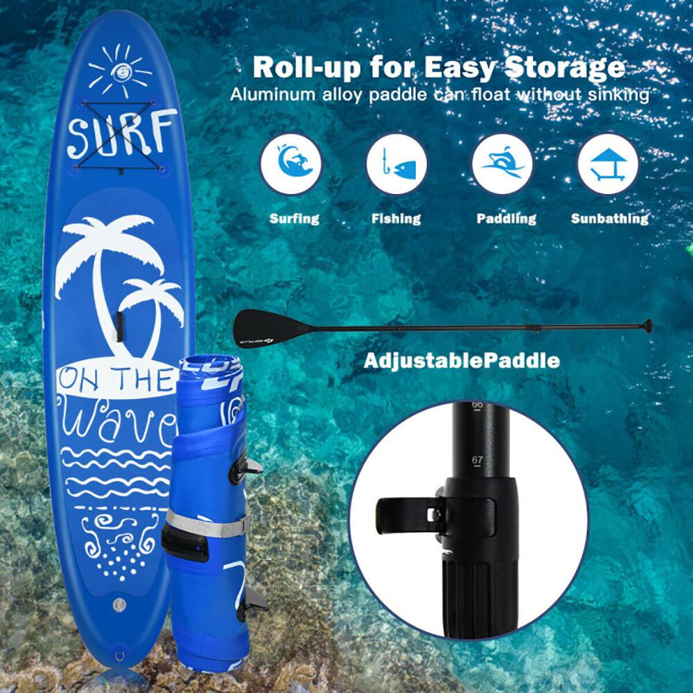 Roll-up for Easy Storage  
Aluminum alloy paddle can float without sinking  

SURA Surfing Fishing Paddling Sunbathing ON THE Wave  

16 Adjustable Paddle DO 67