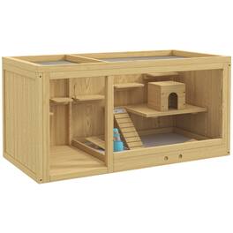 Pawhut - Large Wooden Hamster Cage with Pull-out Tray