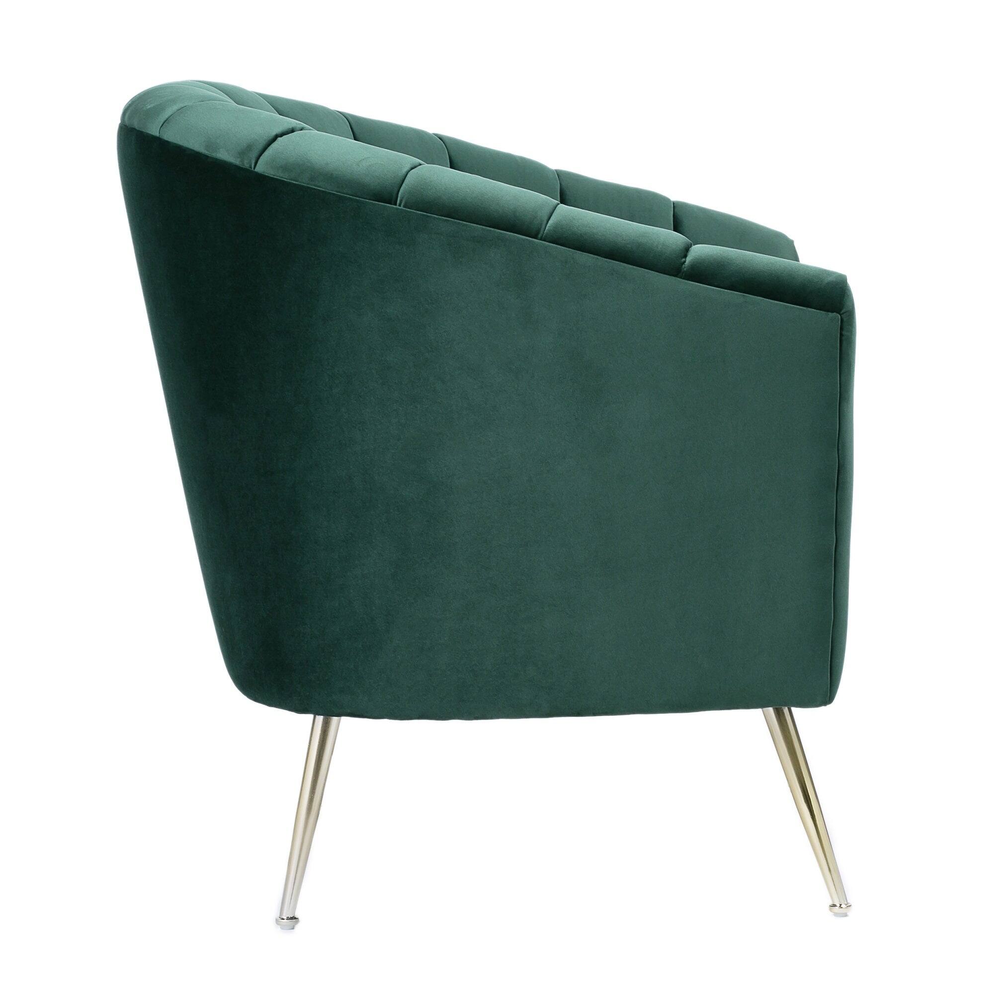 Alt View 1. Manhattan Comfort - Rosemont Mid-Century Modern Velvet Accent Armchair - Green.