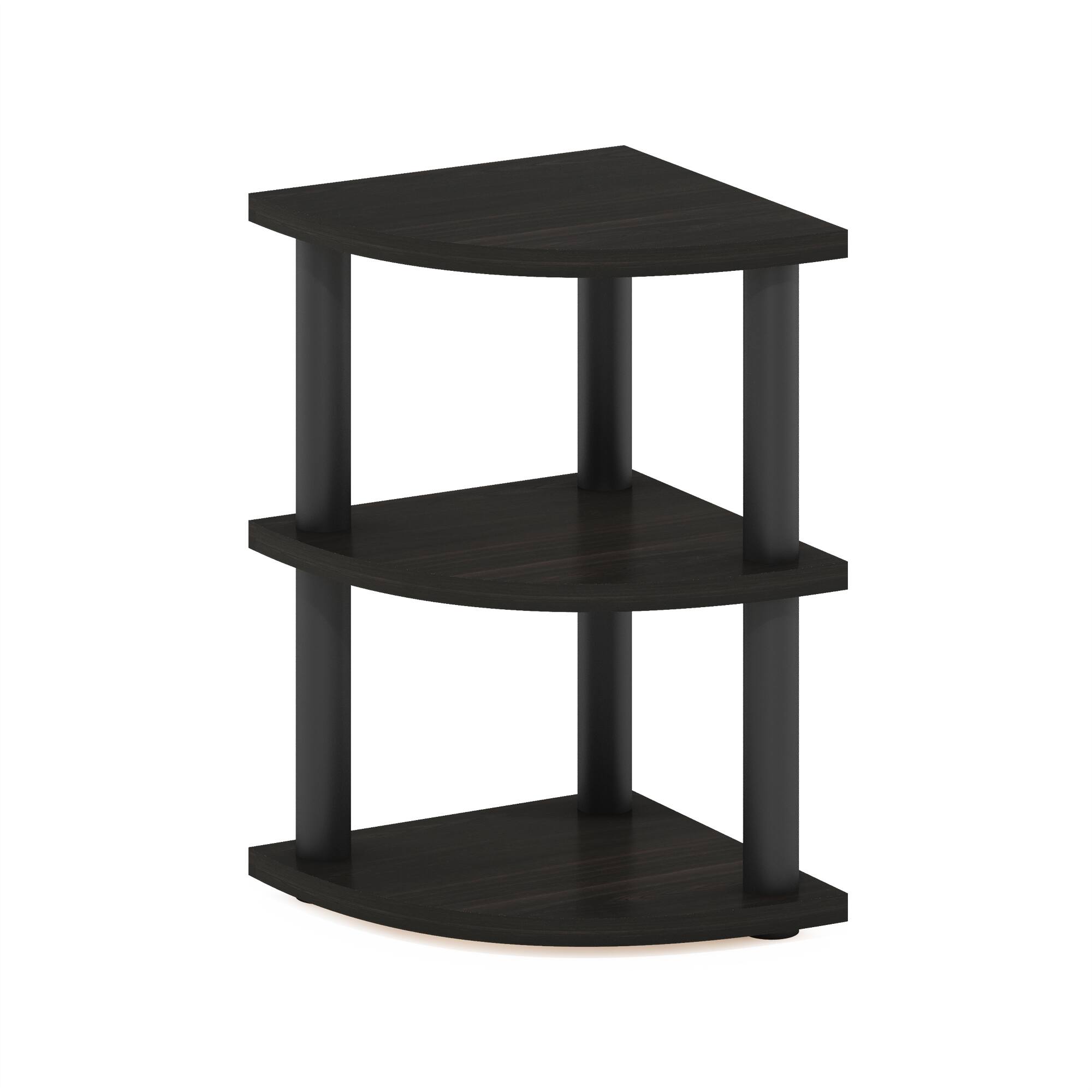 Front. Furinno - Turn-N-Tube 3-Tier Corner Countertop Organizer Shelf - Espresso/Black.