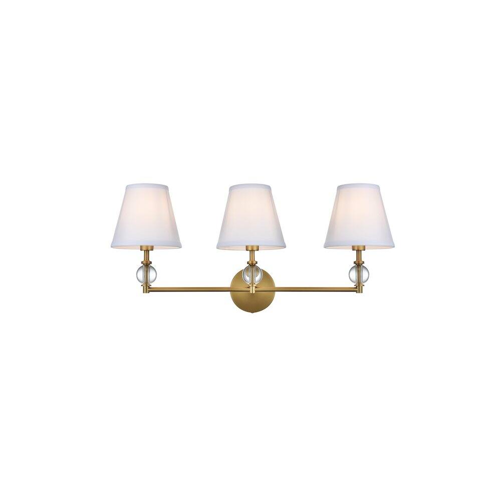 Left. Living District - Bethany 27 inch Wall Sconce in Satin Gold - Satin Gold And White.