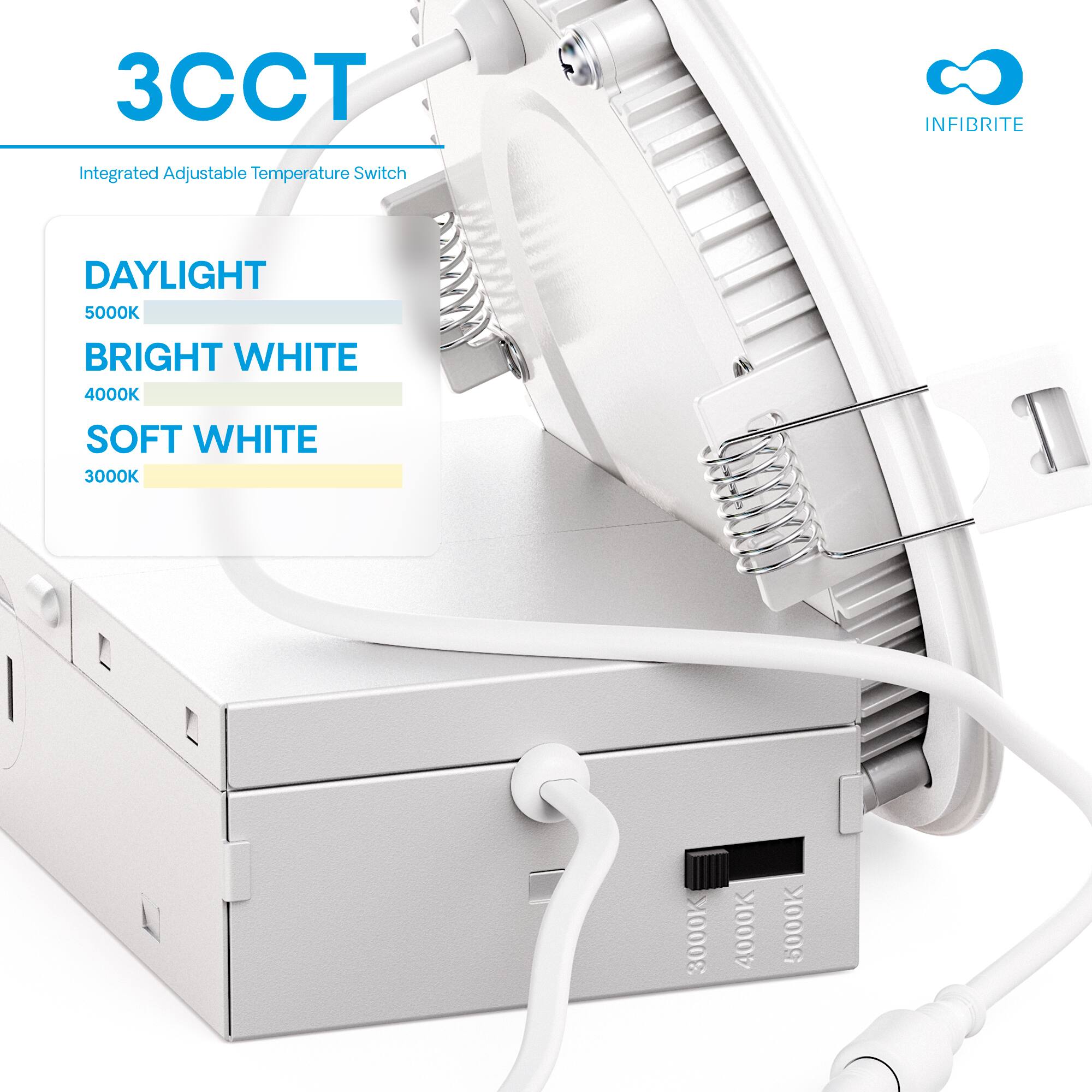3CT INFIBRITE Integrated Adjustable Temperature Switch DAYLIGHT 5000K BRIGHT WHITE 4000K SOFT WHITE 3000K
