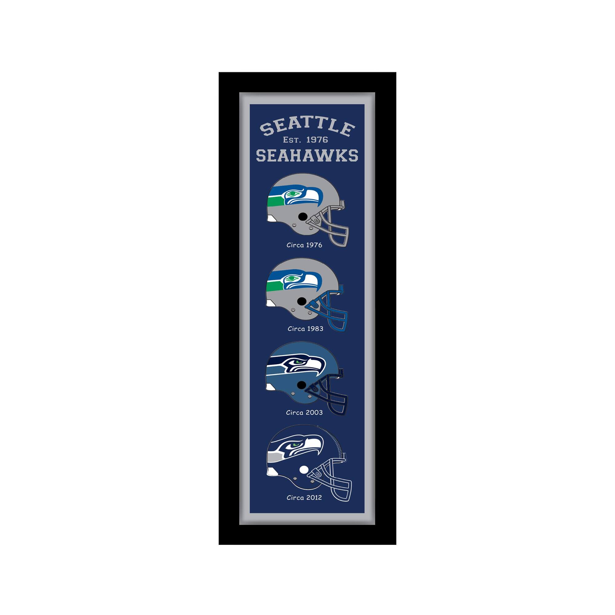 Seattle Seahawks 12" x 36" Helmet Heritage Framed Banner
