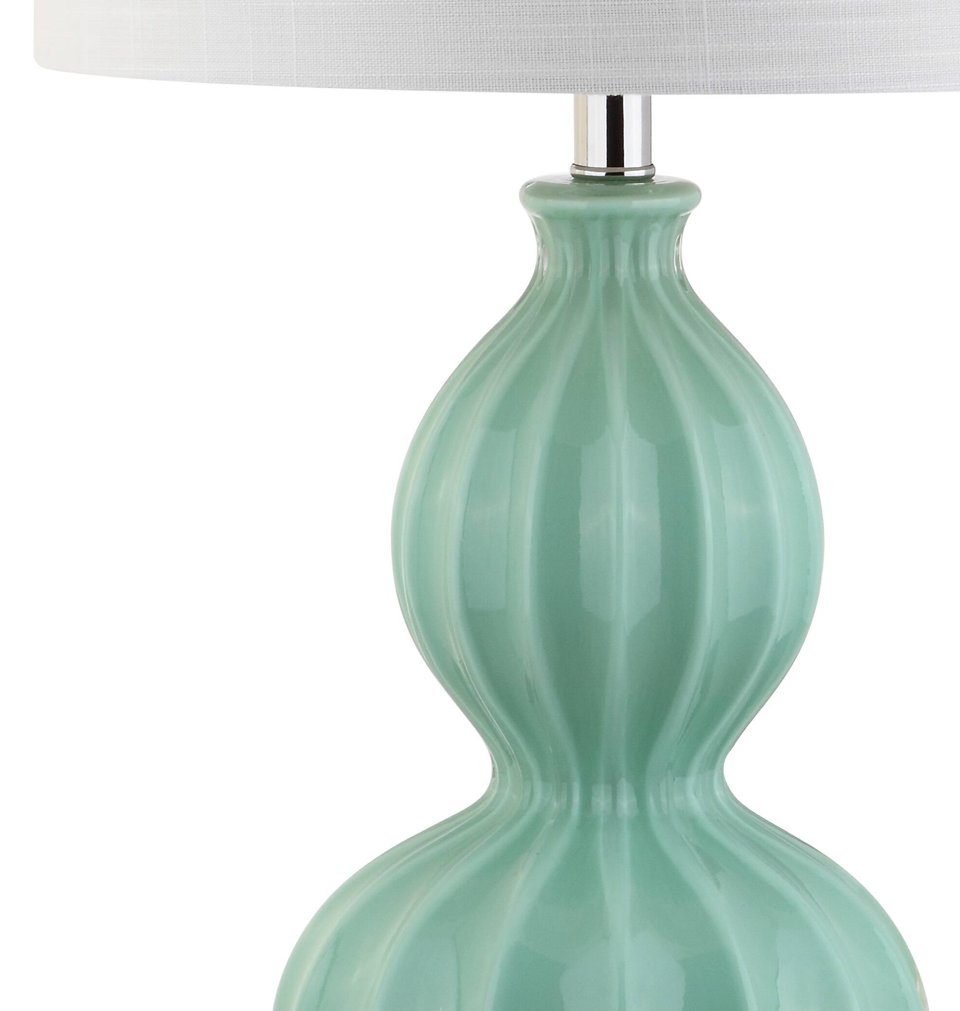 Alt View 6. Jonathan Y - Faye 28" Glass LED Table Lamp, Seafoam Green - Seafoam Green.