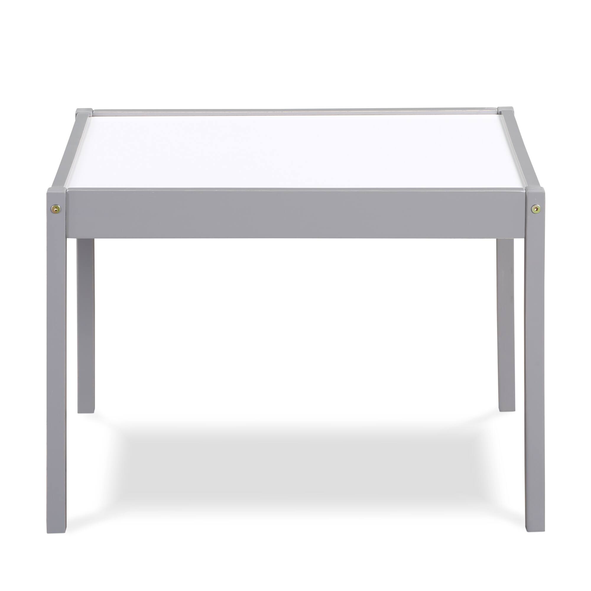 Back. GOODSILO - 3-Piece Children's Dry Erase Activity Table and Chair Set with Durable Wood Construction for Creative Play and Learning - Gray.