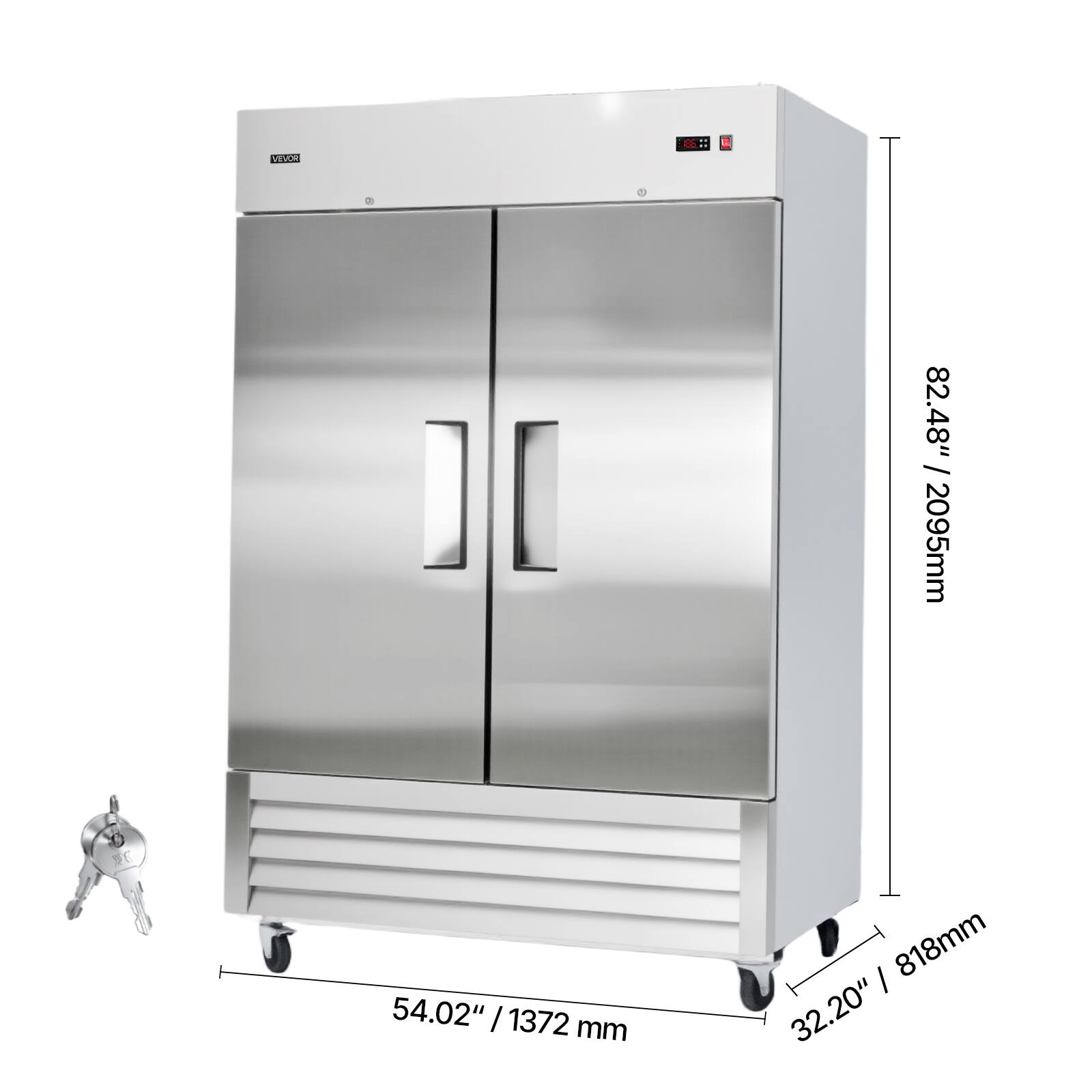 WA 20:  
- Height: 82.48" / 2095 mm  
- Width: 54.02" / 1372 mm  
- Depth: 32.20" / 818 mm