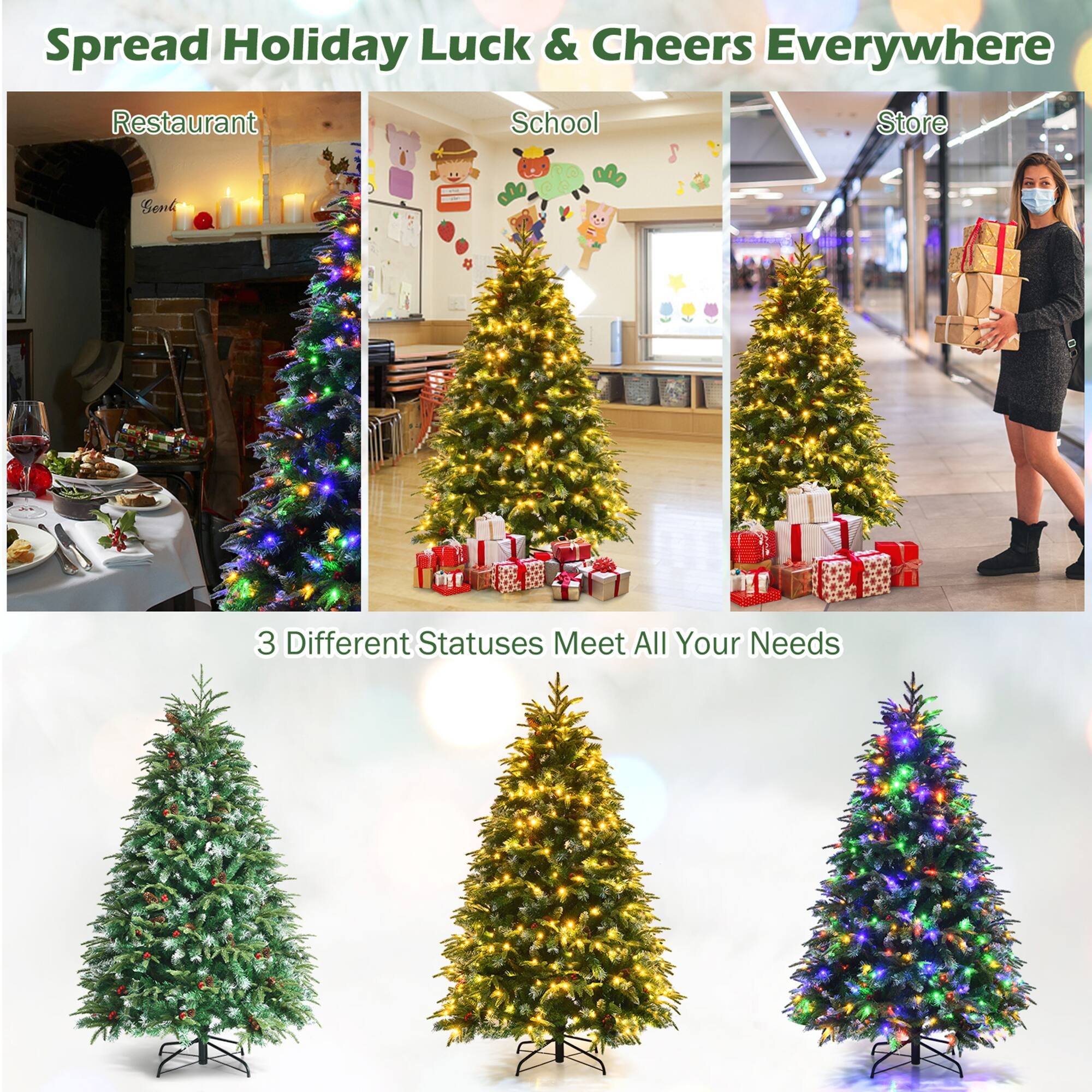 Spread Holiday Luck & Cheers Everywhere

Restaurant  
School  
Store  

3 Different Statuses Meet All Your Needs