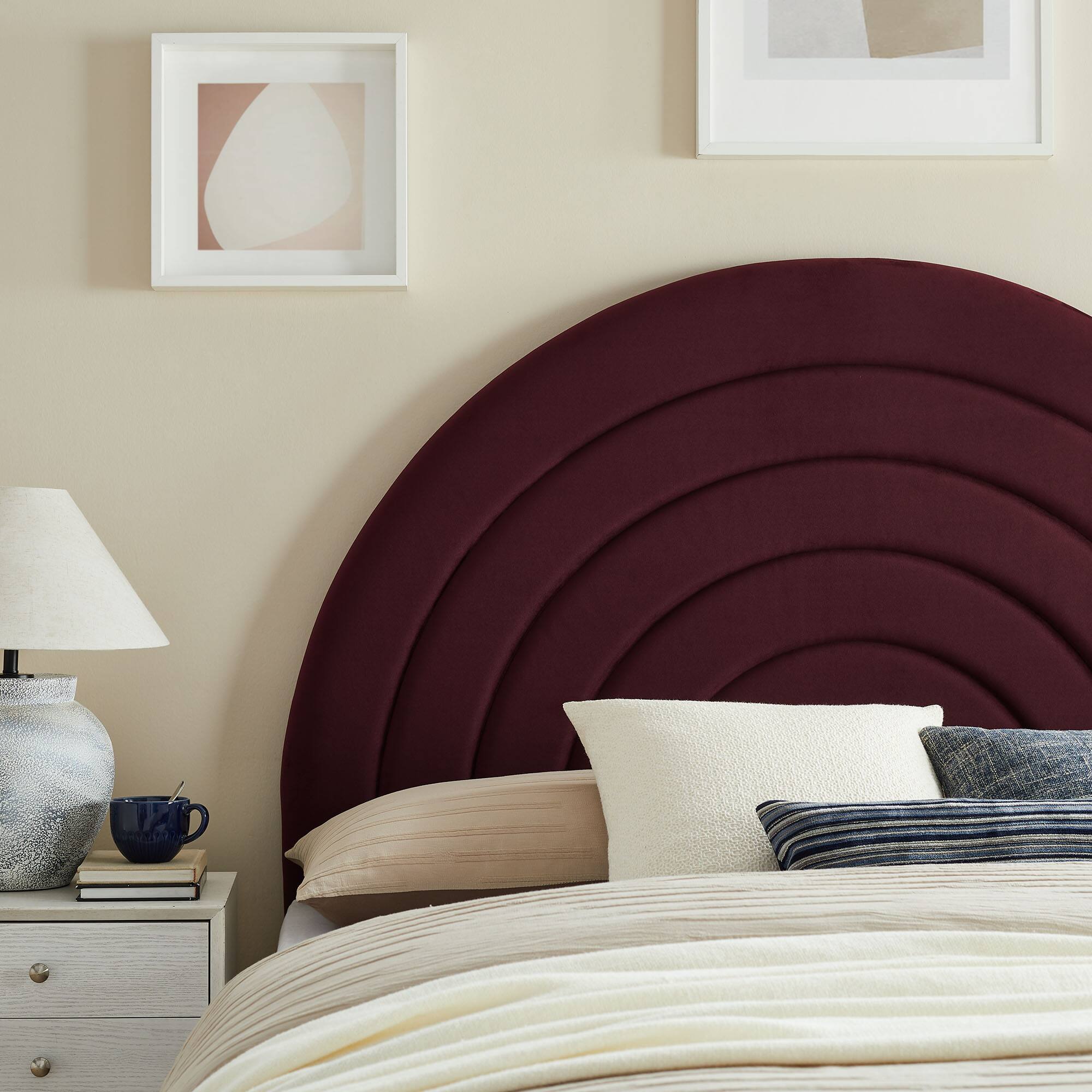 Alt View 3. Modway - Solana Arched Performance Velvet Queen Headboard by Modway - Red.