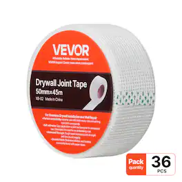 VEVOR - Drywall Mesh Tape, 1.97 inch W x 147.64 ft L Self-Adhesive Fiberglass Drywall Joint Tape, 36 Rolls Dry Wall Patch - White