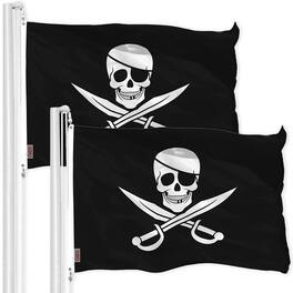 G128 - Jolly Roger Pirate Swords Flag 3 ft x 5 ft 2-Pack - Assorted Colors