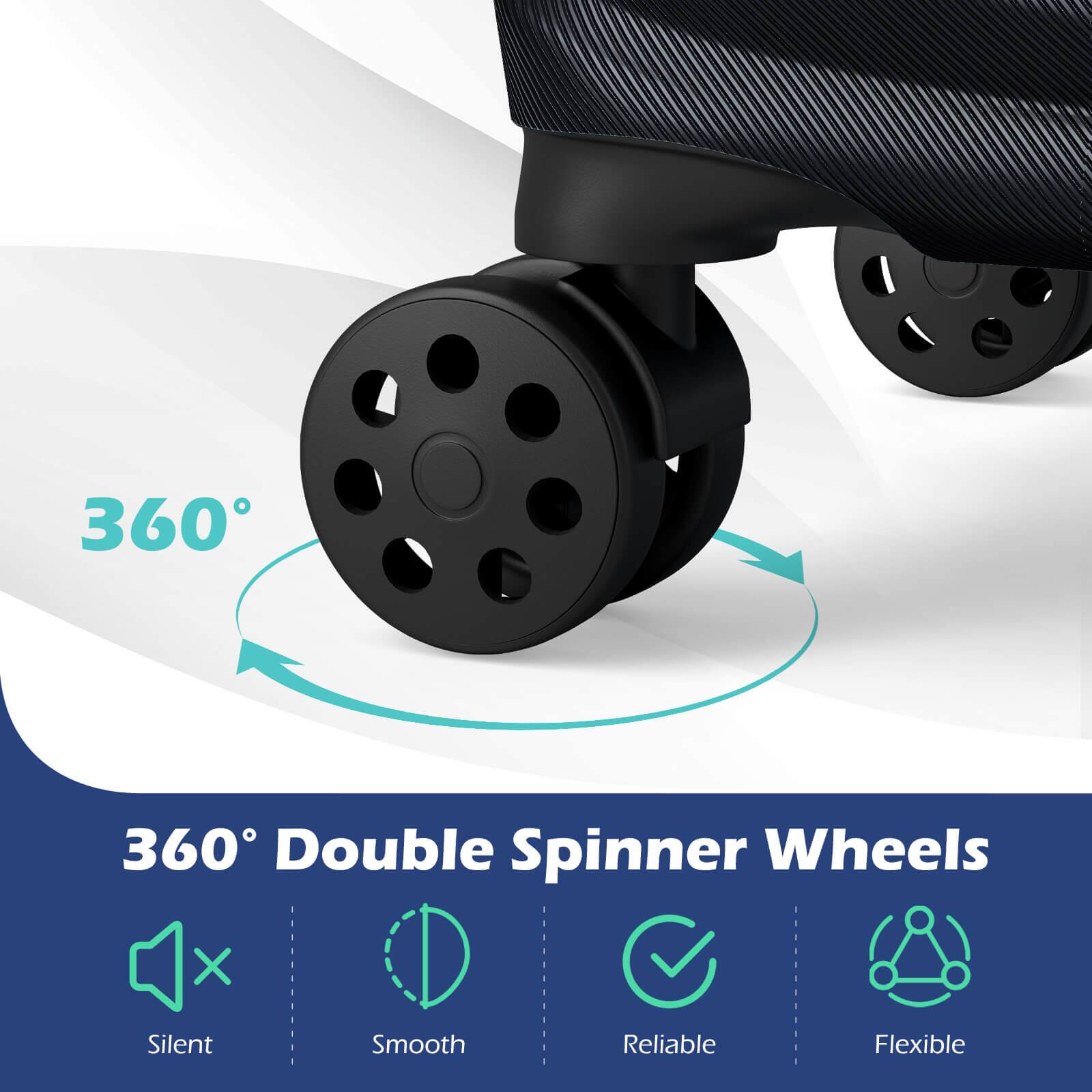 360° Double Spinner Wheels  
Silent, Smooth, Reliable, Flexible