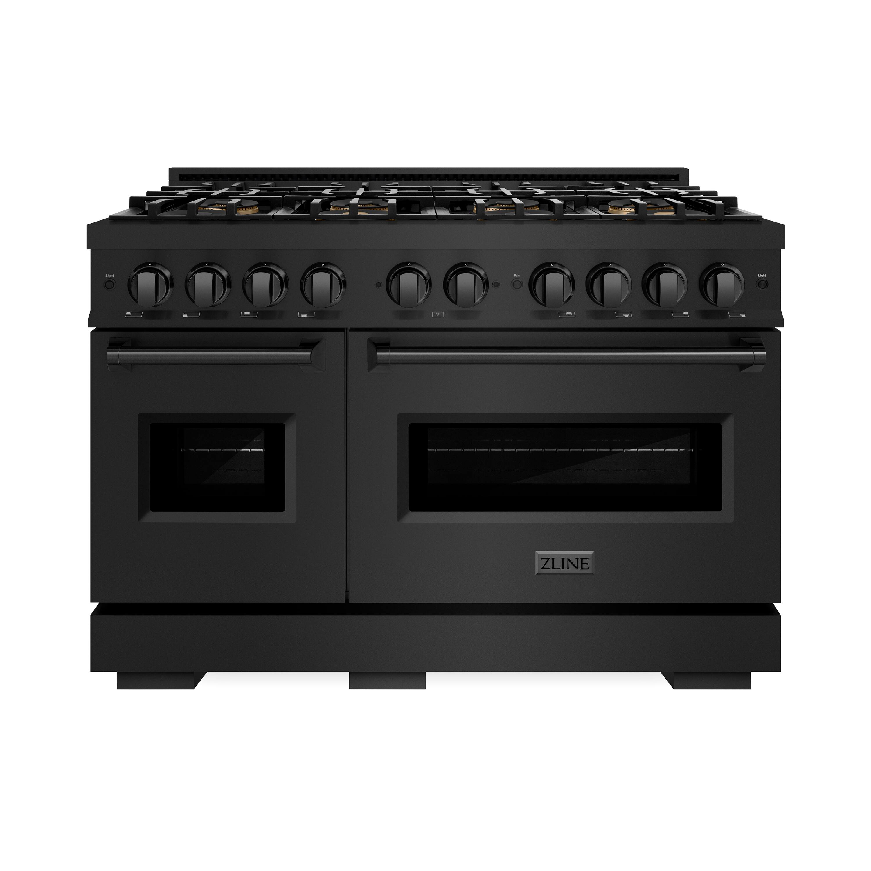 Front. ZLINE - 48 in. 6.7 cu. ft. Classic Freestanding Gas Range with 8 DuoPro Burners and Dual Ovens in Black Stainless Steel - Black Stainless Steel.