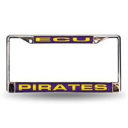 Rico Industries - East Carolina Pirates Chrome Metal Laser Cut License Plate Frame - Multi