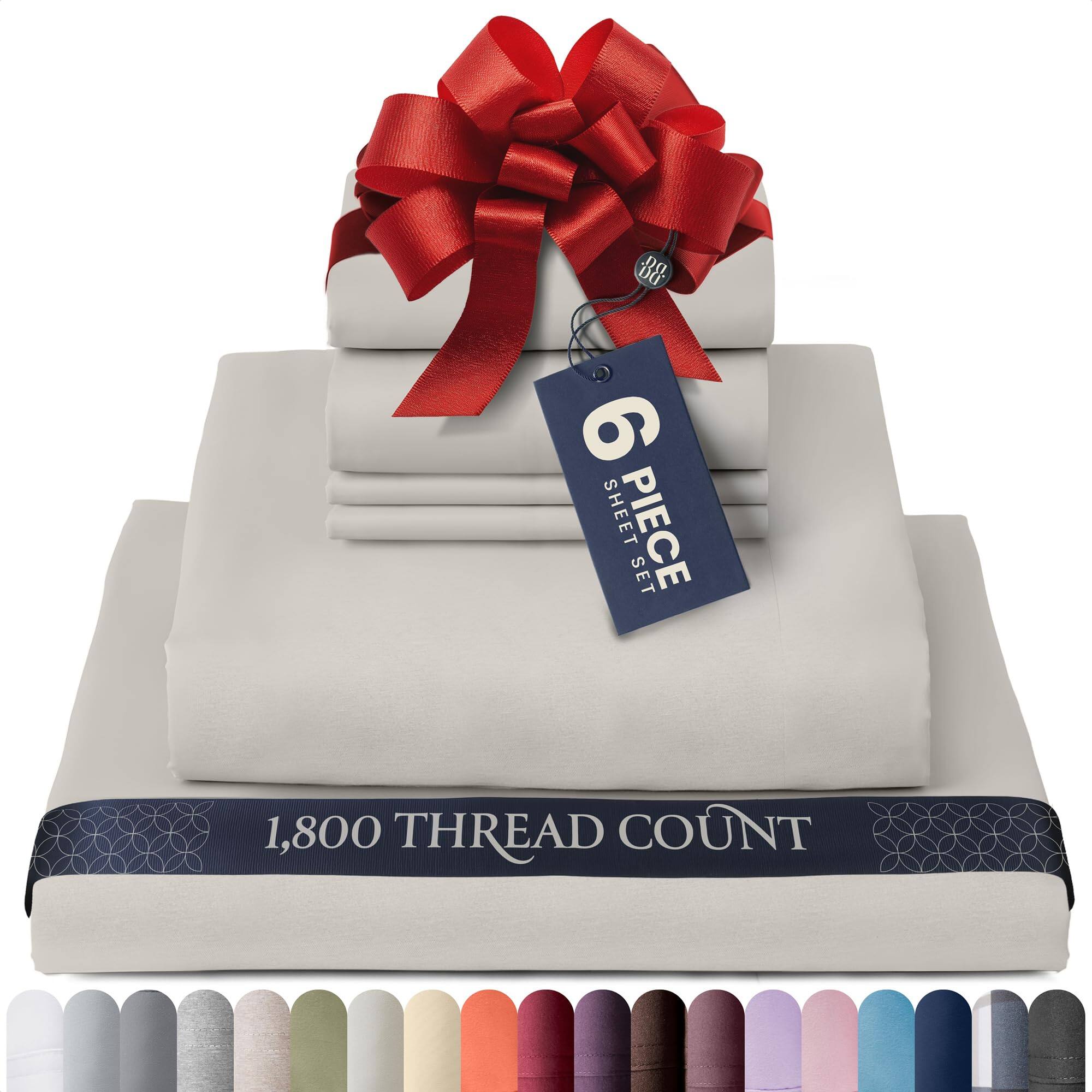 Fabibe - Bedding Set King Size with Deep Pockets, Wrinkle-Free, Hotel Quality - Luxe Cream-Twin