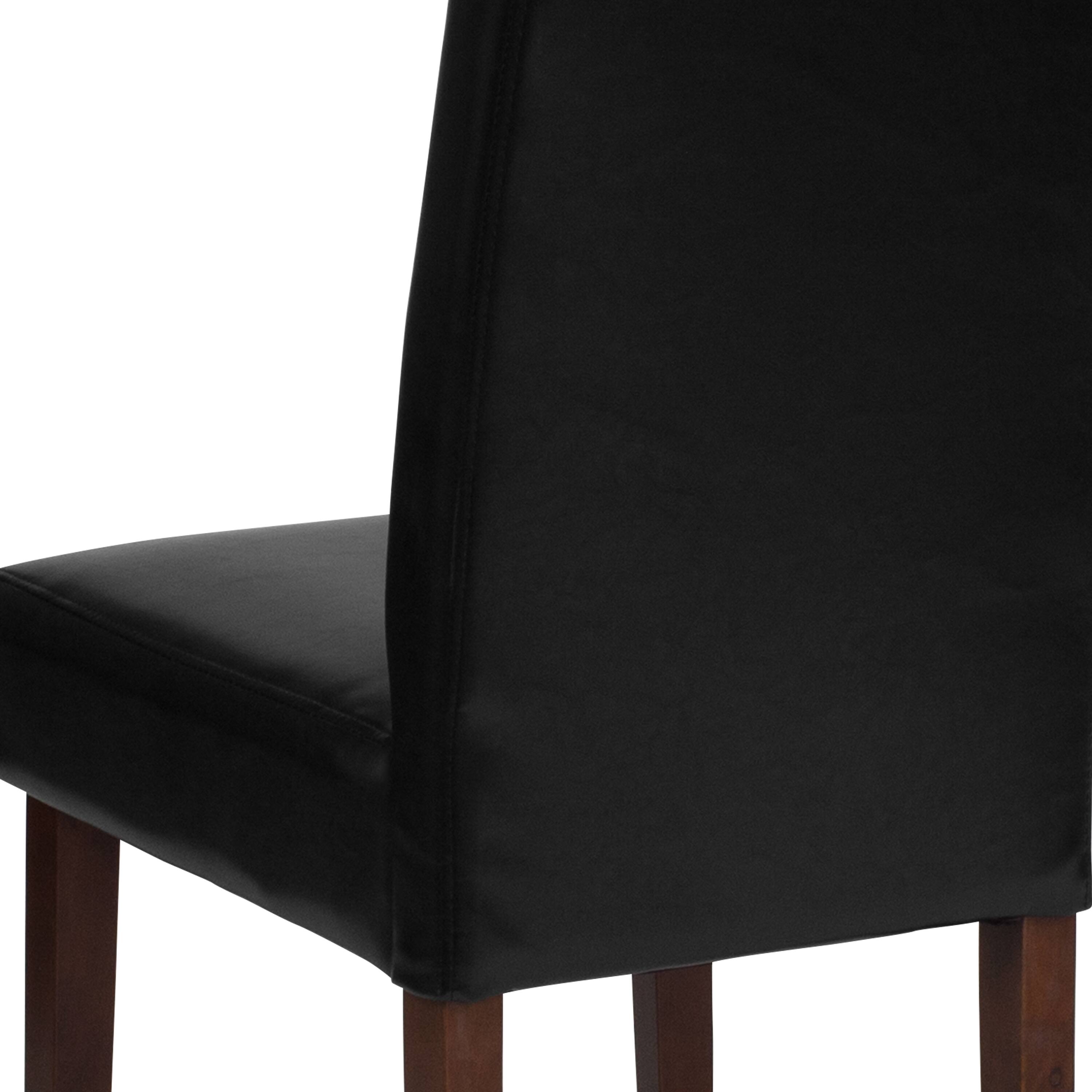 Alt View 9. Emma + Oliver - Two Mid-Century Parson's Chairs and Finished Hardwood Frame for Kitchen, Dining Room & More - Black LeatherSoft.