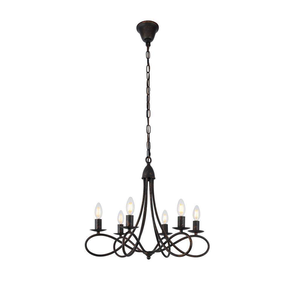 Alt View 2. Urban Classic - Lyndon 6 light Dark Bronze Pendant - Dark Bronze.