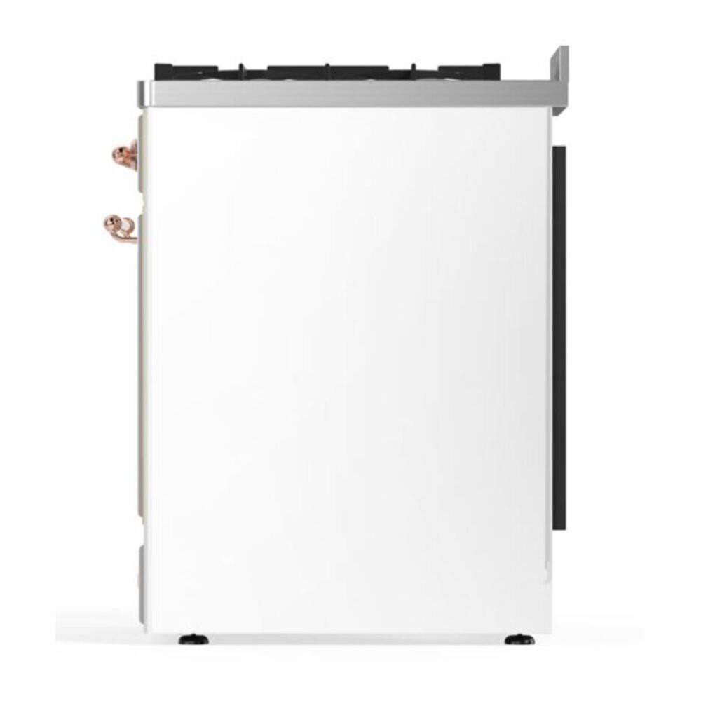 Alt View 6. ILVE - ILVE Majestic II Series  30 in. Dual Fuel Range with 5 Sealed Burners (Natural Gas, Copper Trim) - White.