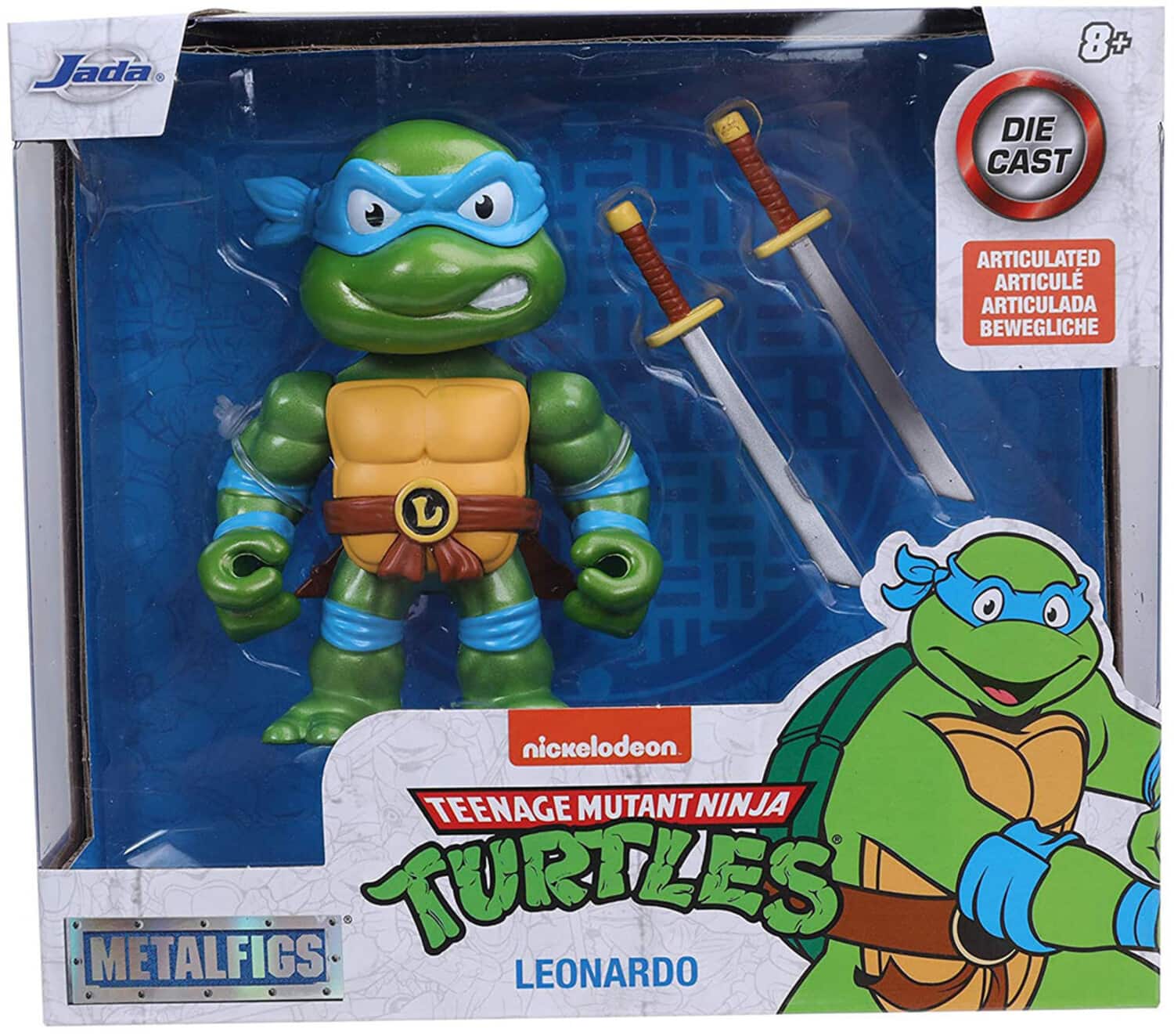 Jada Toys - 4 Metals TMNT - Leonardo Figure with Accessories - Mulitcolor