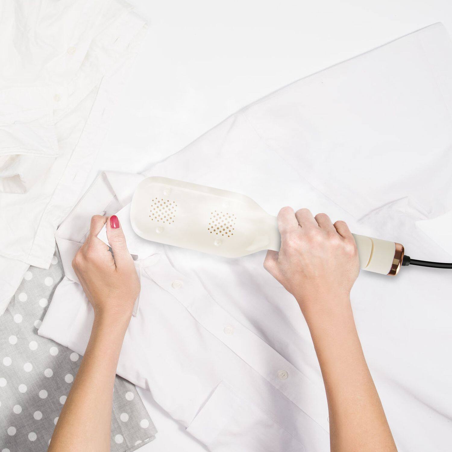 Alt View 5. Forest'nSky - 1000W 3-in-1 Steam Iron & Steamer, 180° Flip Head, 20s Heat Up, Wet/Dry Ironing, Portable Wrinkle Remover GPCT5460 - Beige.