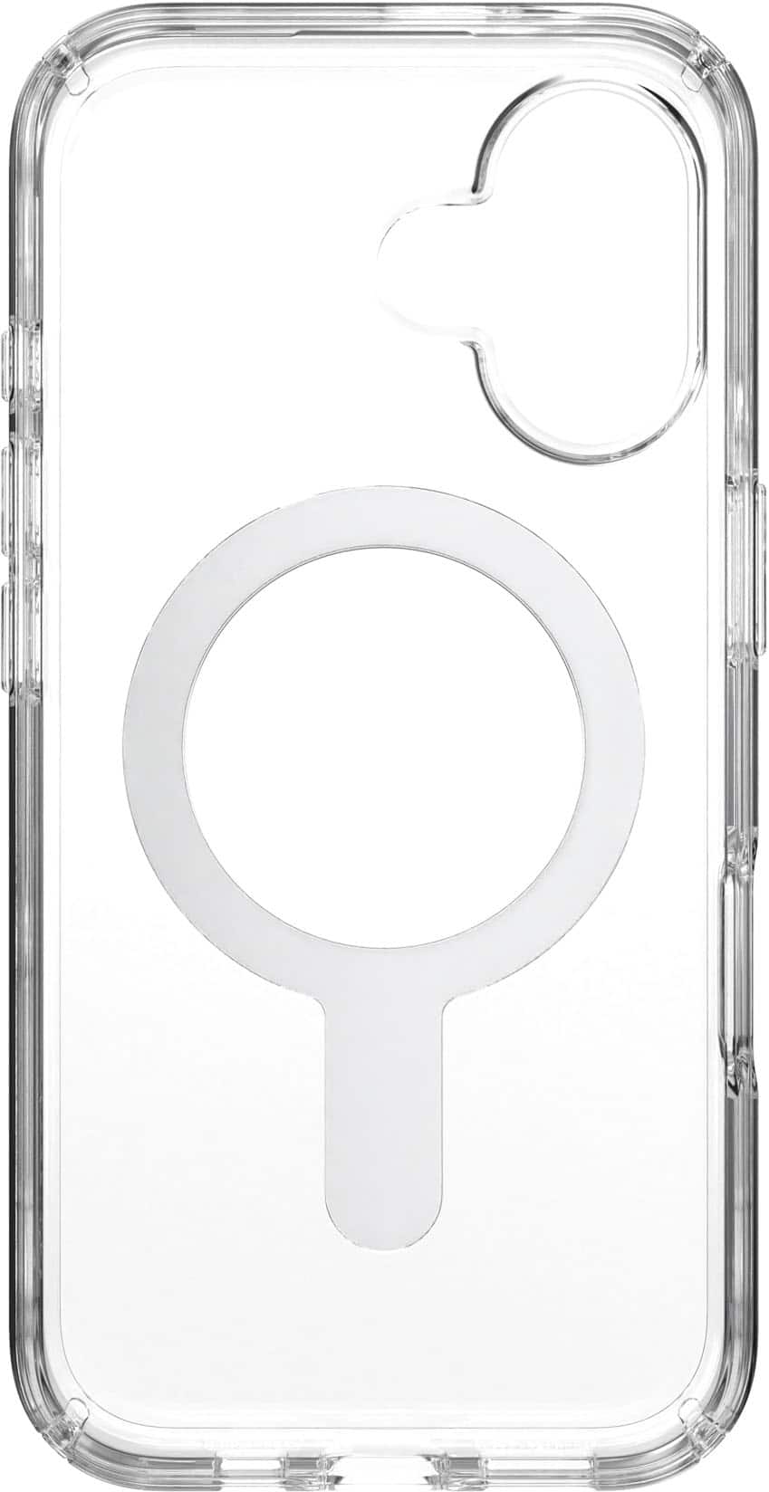 Alt View 1. Speck - Presidio Perfect Clear ClickLock Case with MagSafe for Apple iPhone 16 - Clear/Chrome.
