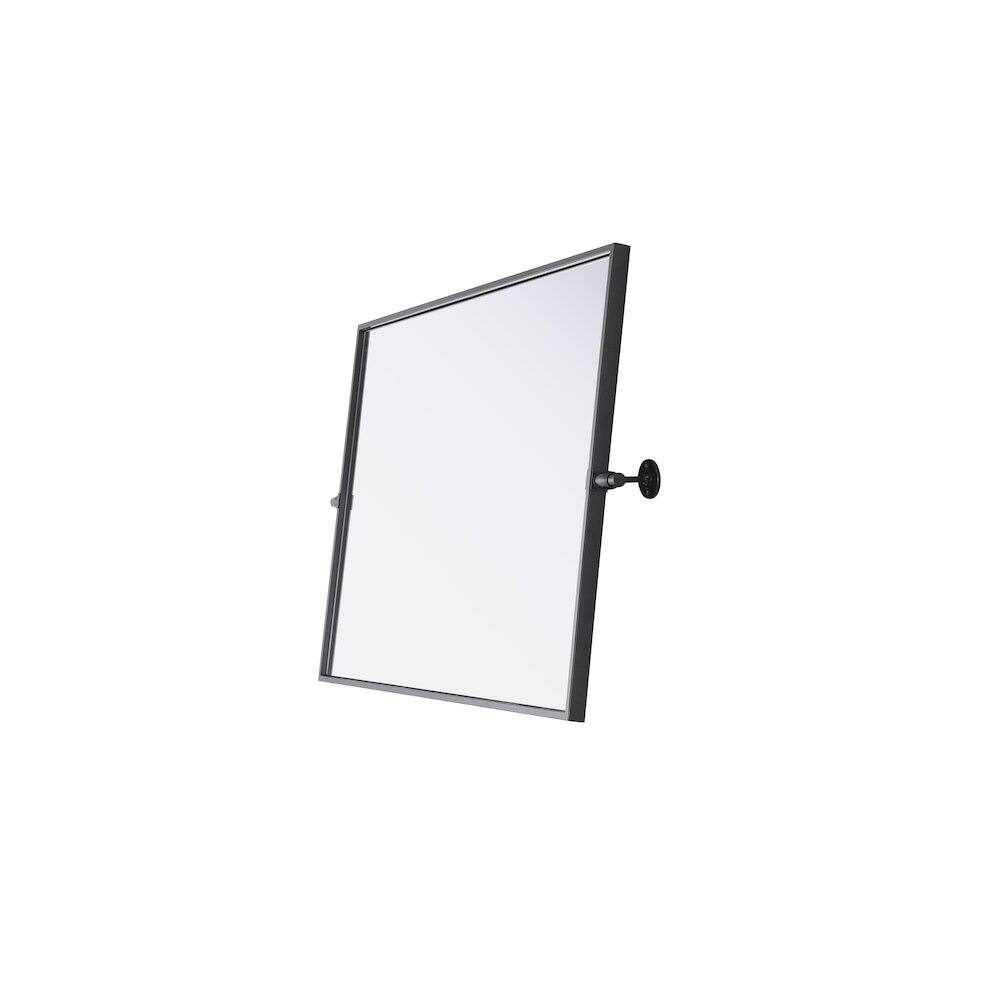 Back. Elegant Kitchen and Bath - Amoura 24X36 Pivot Mirror In Black - Black.