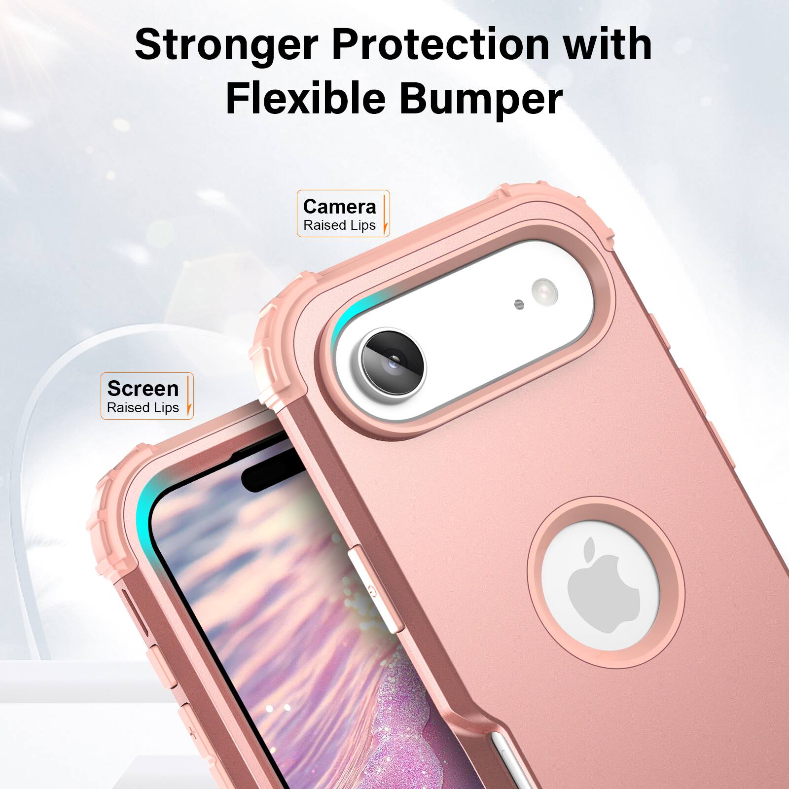 Stronger Protection with Flexible Bumper  
Camera Raised Lips  
Screen Raised Lips