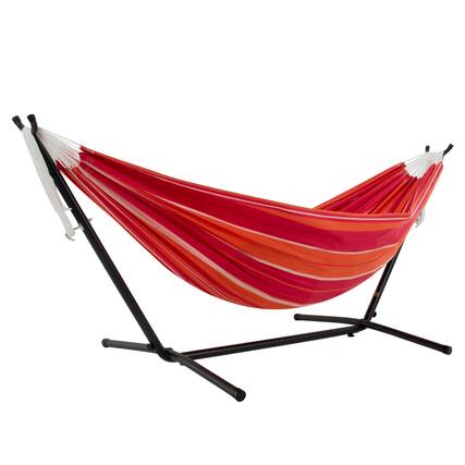 Front. Vivere - Vivere Double Cotton Hammock, Comfortable Daybed with Steel Stand, 9', Mimosa - Mimosa.