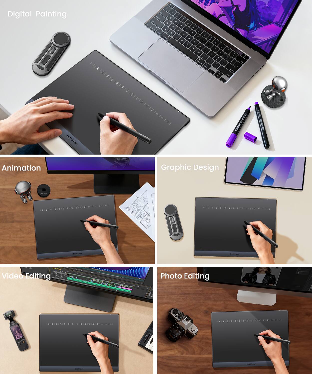 Digital Painting  
Animation  
Graphic Design  
Video Editing  
Photo Editing