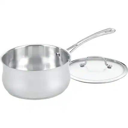Front. Cuisinart - Contour Stainless 3-Quart Saucepan 4193-20 - Stainless Steel.