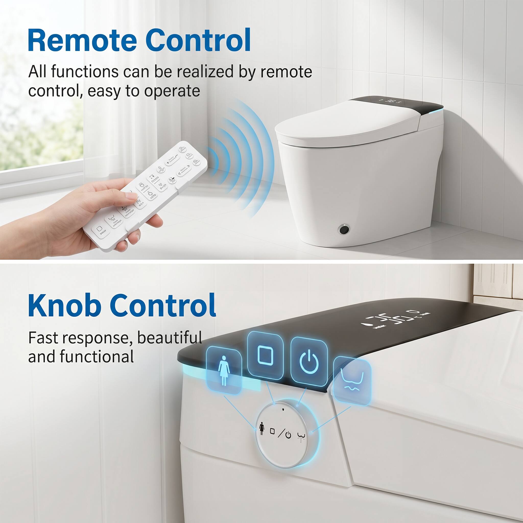 Remote Control  
All functions can be realized by remote control, easy to operate

Knob Control  
Fast response, beautiful and functional